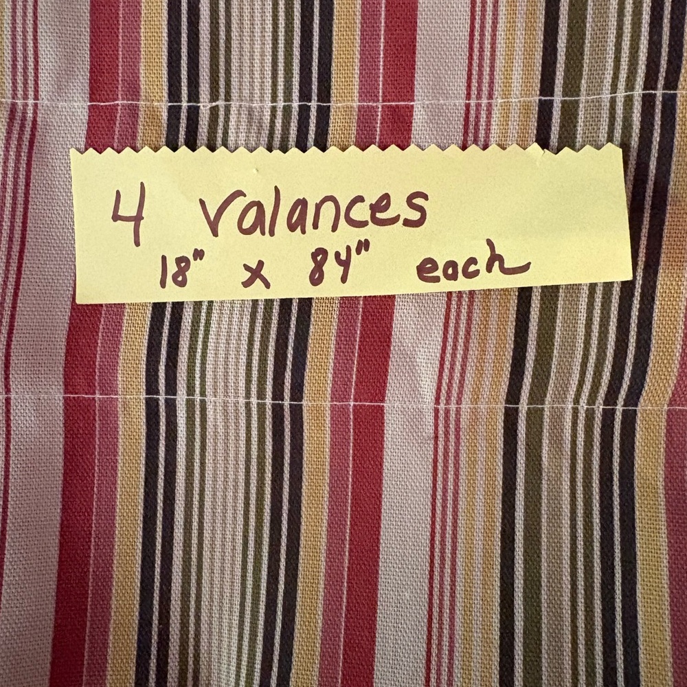 Striped Valances Set of 4